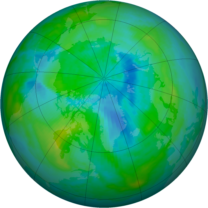 Arctic ozone map for 13 September 1986